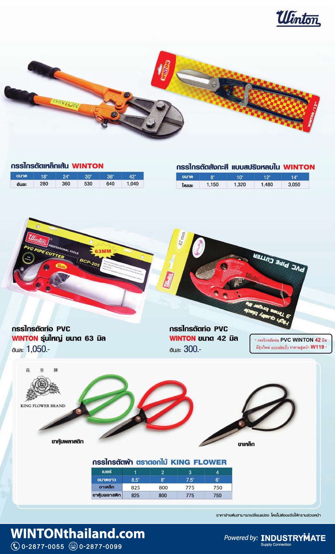 (W55) กรรไกรตัดเหล็กเส้น ตัดสังกะสี ตัดท่อ PVC